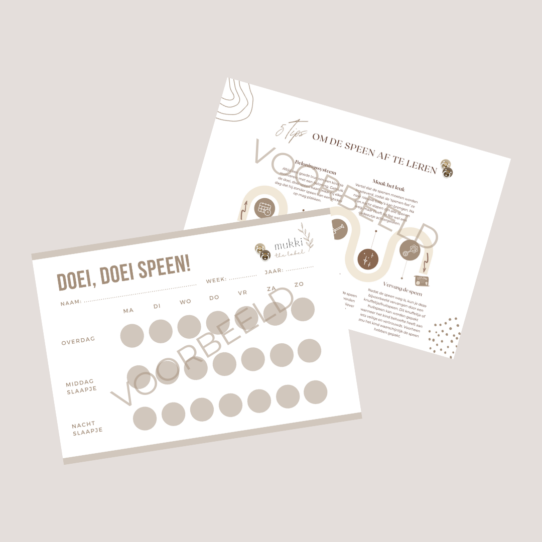 MUKKI DOEI, DOEI SPEEN! - SPEEN-AFLEERKAART