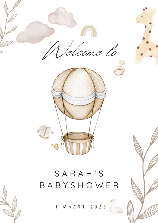 MUKKI BABYSHOWER POSTER - WELKOMSTBORD