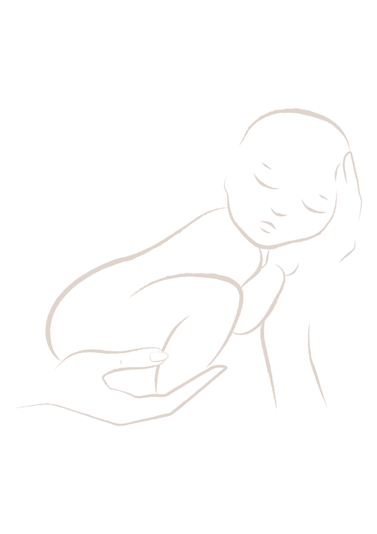 Lijntekening Baby - Voor op geboortekaartje